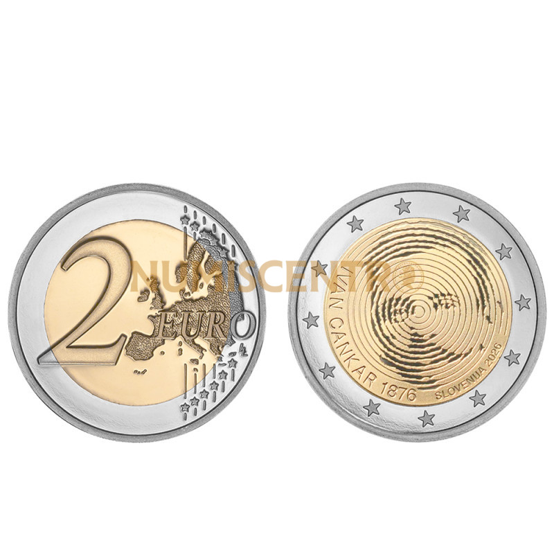 Moeda 2 Euros 150 Anos Nascimento de Ivan Cankar 2026