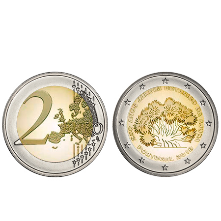Moeda 2 Euro 250 Anos Jardim Botânico Proof Portugal 2018