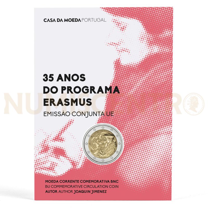 Moeda 2 Euros 35 Anos do Programa Erasmus Portugal 2022 BNC
