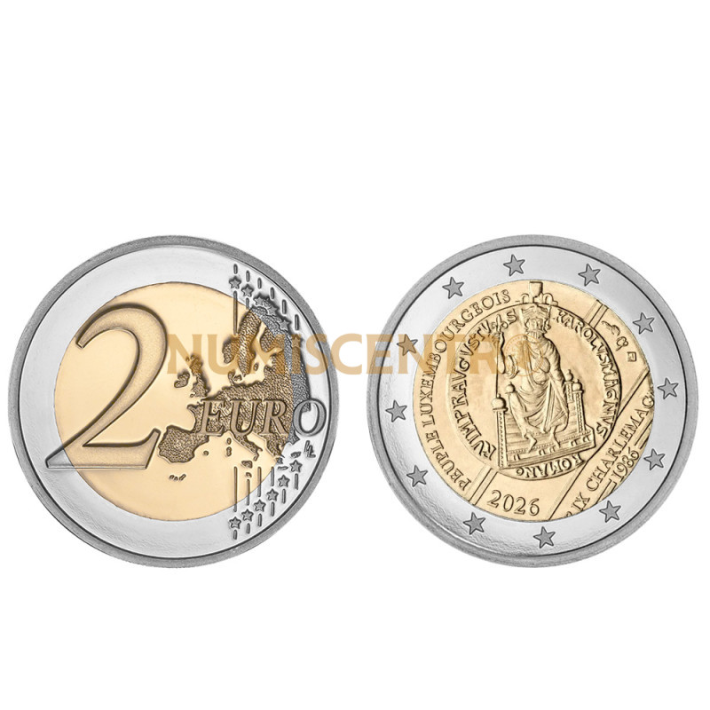 Moeda 2 Euro 40º Aniversário do Prémio Carlos Magno ao Povo do Luxemburgo 2026