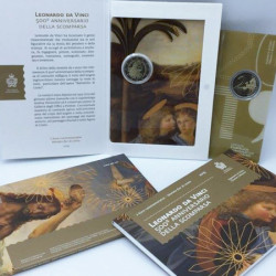 Moeda 2 Euro 500 Anos de Leonardo da vinci San Marino 2019