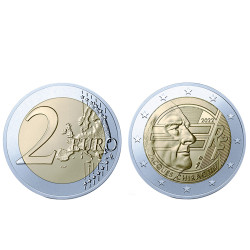 Moeda 2 Euros 90 Anos Nascimento de Jaques Chirac 2022 França 2022