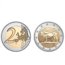 Moeda 2 Euros Boi Maltês Malta 2025 UNC (Moeda Retirada de Rolo)