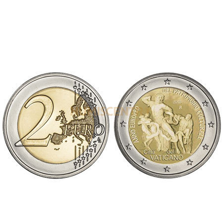 Moeda 2 Euros Ano Europeu do Património Cultural Vaticano 2018
