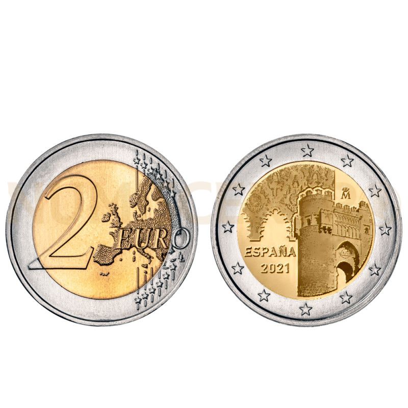 Moeda 2 Euro Cidade Histórica de Toledo Espanha 2021