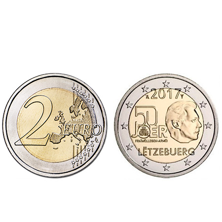 Moeda 2 Euro 50 Anos de Serviço Militar Voluntário - Luxemburgo 2017