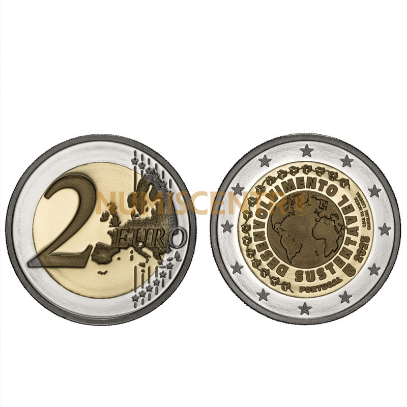 Moeda 2 Euros Desenvolvimento Sustentável Portugal 2025 Proof