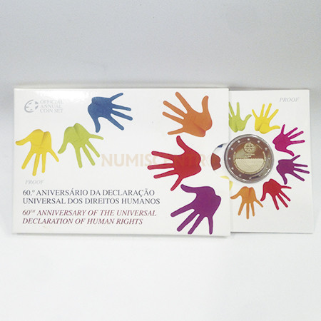 2 Euros 60 Aniversário Direitos Humanos Portugal 2008 Proof