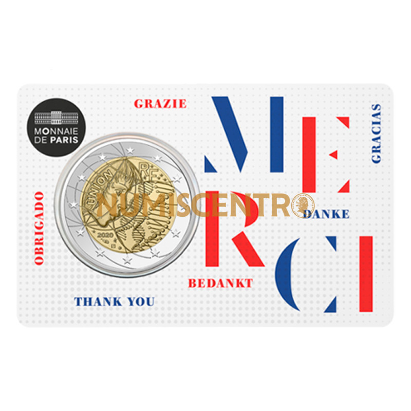 Moeda 2 Euro Investigação Médica Merci França 2020 (Coincard)