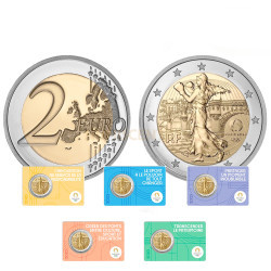 Moeda 2 Euros Jogos Olímpicos de Paris 2024 França 2023 (Unidade) (5 Cores de embalagem a moeda é a mesma o que muda é a embalagem)