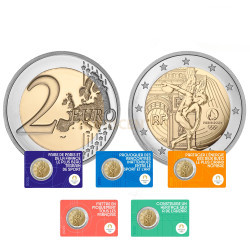 Moeda 2 Euros Jogos Olímpicos de Paris 2024 França 2022 (Unidade) (5 Cores de embalagem a moeda é a mesma o que muda é a embalagem)