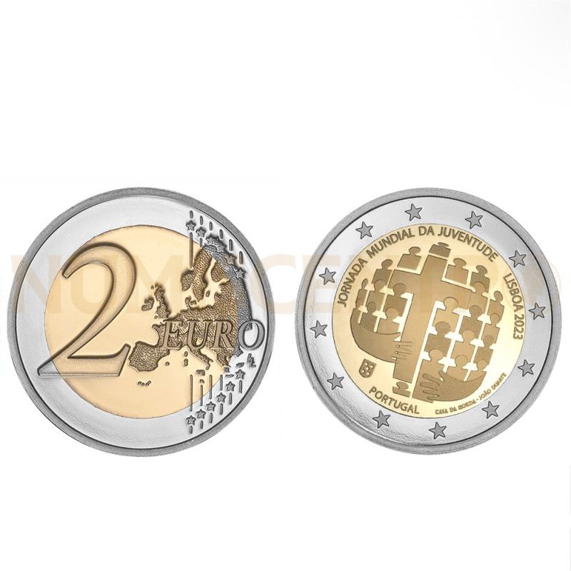 Moeda 2 Euros Jornada Mundial da Juventude Portugal 2023