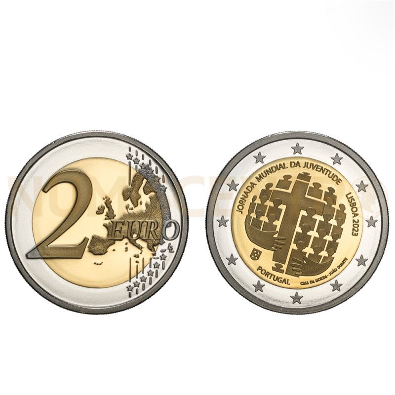 Moeda 2 Euros Jornada Mundial da Juventude Portugal 2023 Proof