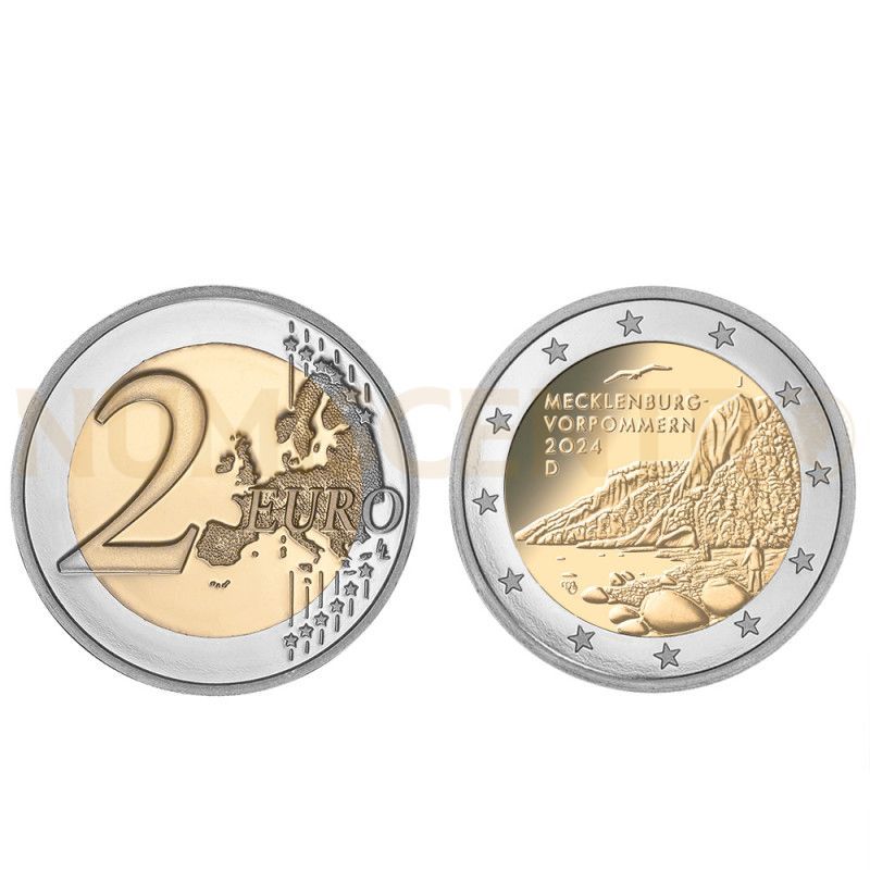 Moeda 2 Euro Mecklemburgo-Vorpommern Alemanha 2024 D