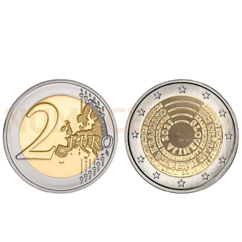 Moeda 2 Euros 200 Anos Aniversário Museu Krajina Eslovénia 2021