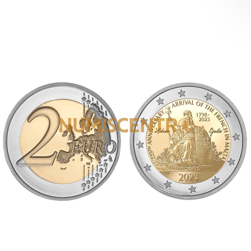 Moeda 2 Euros Napoleão Bonaparte 225 Anos Chegada dos Franceses a Malta 2023
