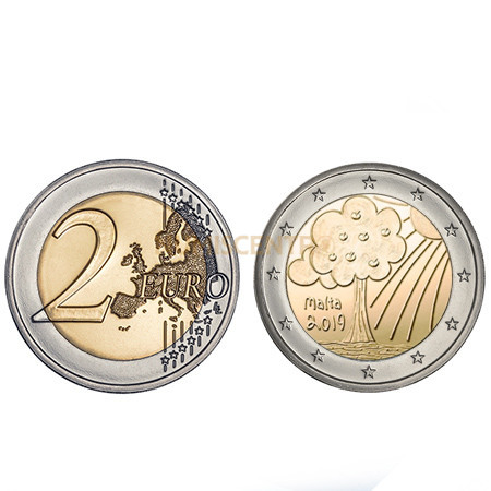 Moeda 2 Euros Natureza e Meio Ambiente Malta 2019