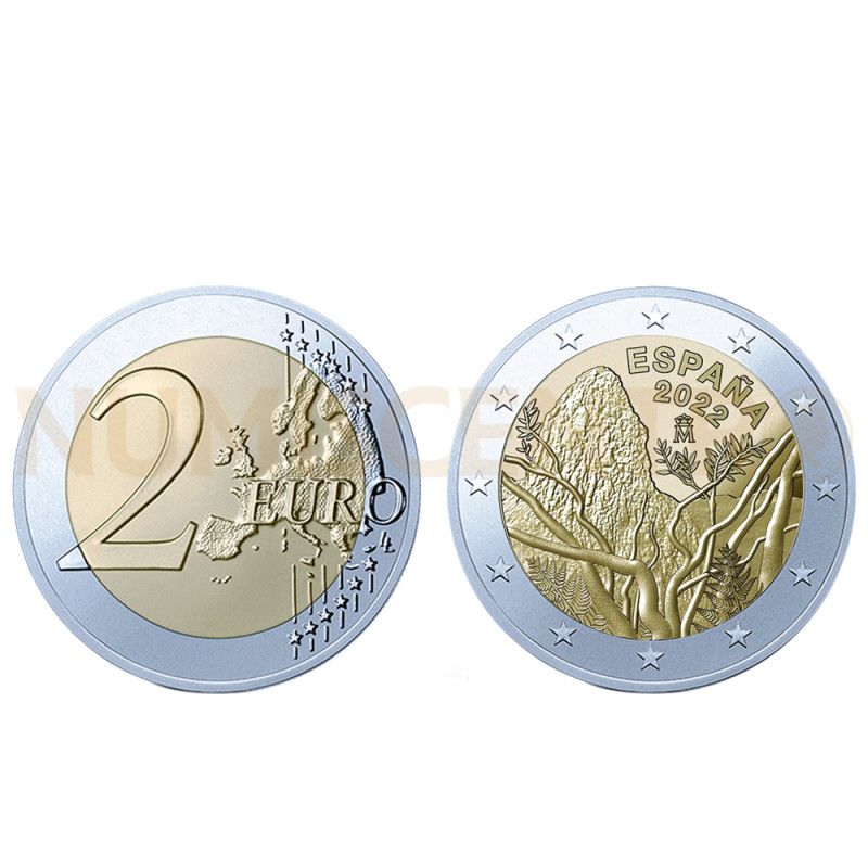 Moeda 2 Euro Parque Nacional de Garajonay Espanha 2022