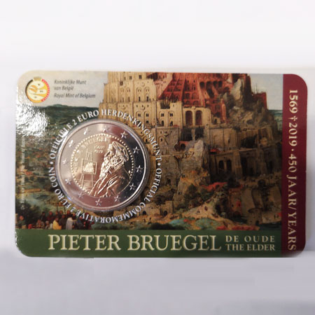 Moeda 2 Euro Pieter Bruegel Bélgica 2019 (Coincard)