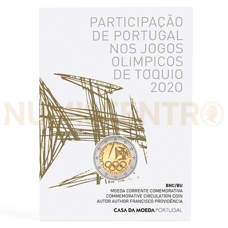 Moeda 2 Euros Portugal nos jogos Olímpicos de Tóquio Portugal 2021 BNC