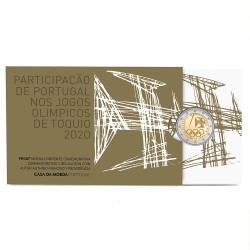 Moeda 2 Euros Portugal nos jogos Olímpicos de Tóquio Portugal 2021 Proof