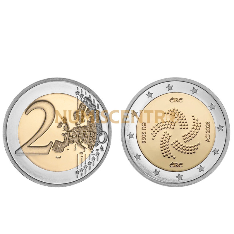 Moeda 2 Euro Presidência Irlandesa Do Conselho da EU Irlanda 2026