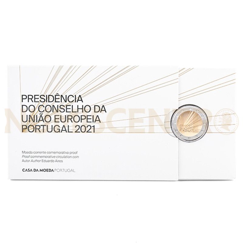 Moeda 2 Euros Presidência Portuguesa da União Europeia Portugal 2021 Proof