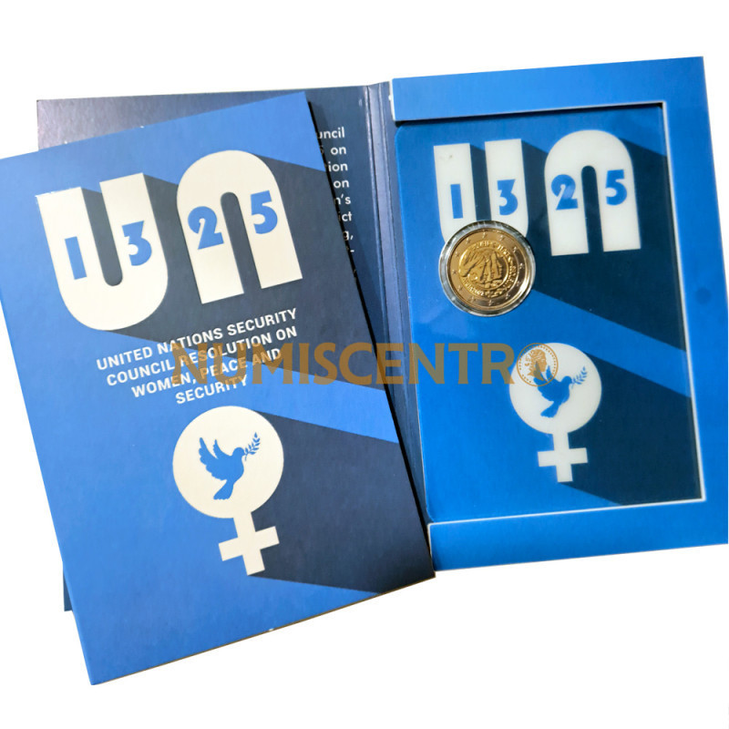 Moeda 2 Euros Resolução de 1325 ONU Malta 2022 (Coincard)