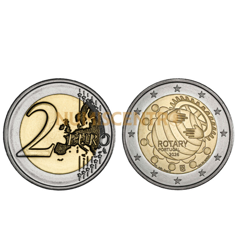 Moeda 2 Euros Rotary Portugal 2026 BNC