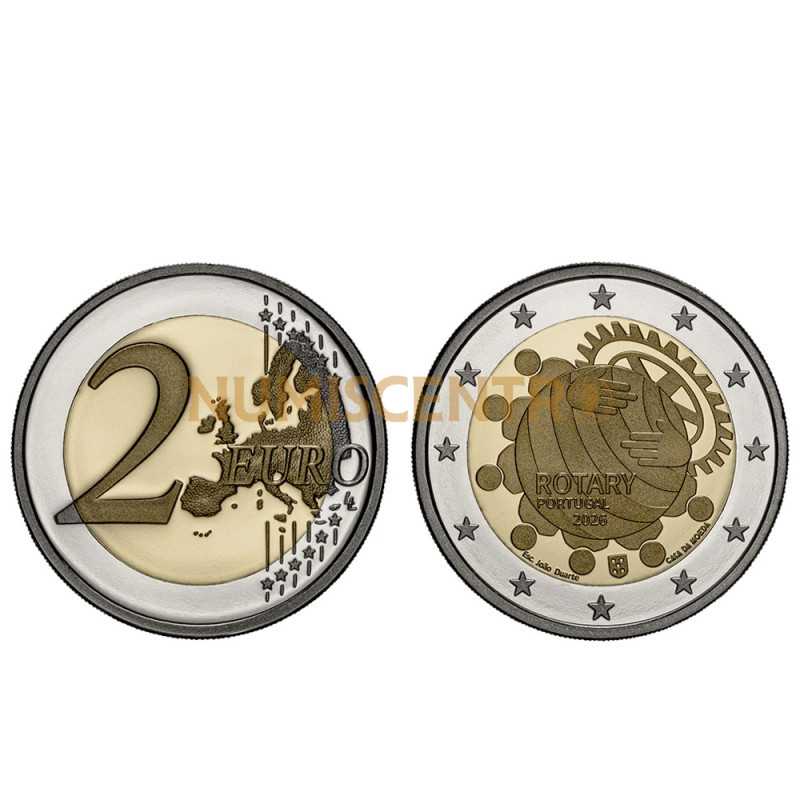 Moeda 2 Euros Rotary Portugal 2026 Proof