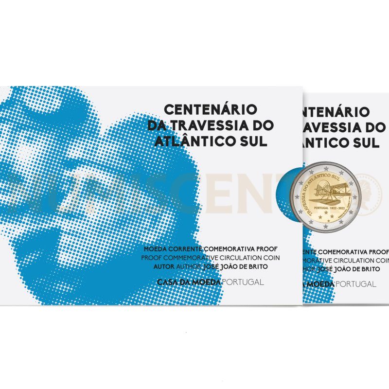Moeda 2 Euros Travessia do Atlântico Sul Portugal 2022 Proof