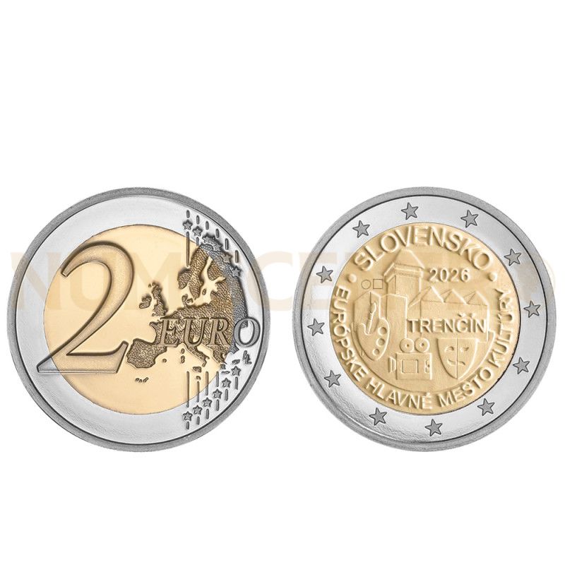 Moeda 2 Euro Trenchin Capital Europeia da Cultura Eslováquia 2026