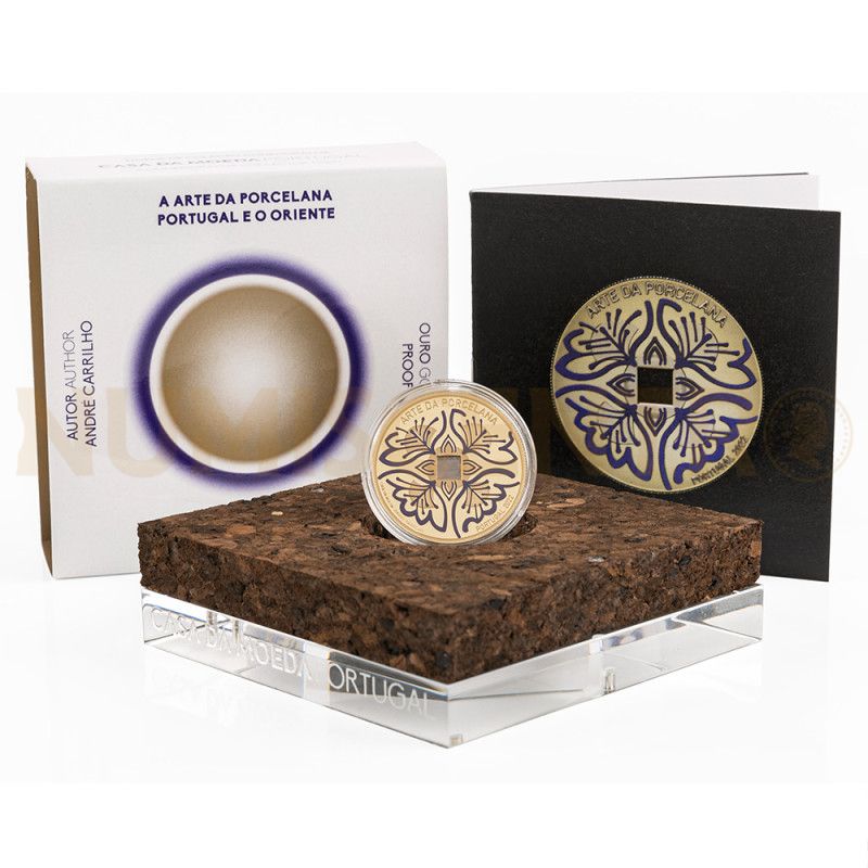 Moeda 5€ Arte da Porcelana Portugal 2022 Ouro Proof