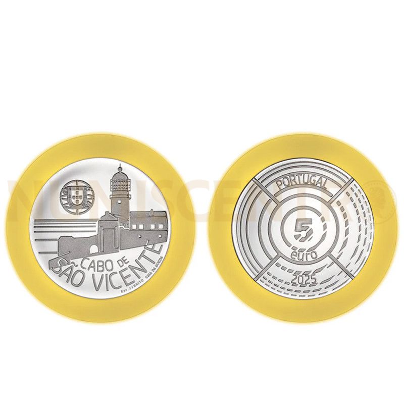 Moeda 5€ Cabo de São Vicente Portugal 2025 Prata Proof