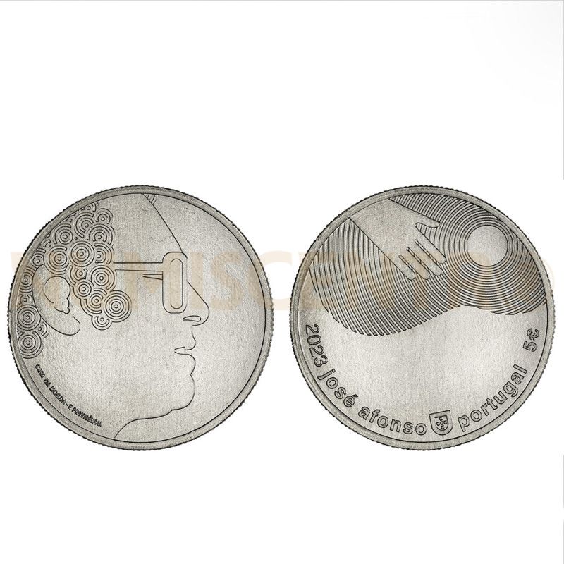 Moeda 5€ José Afonso Portugal 2023 Cuproníquel