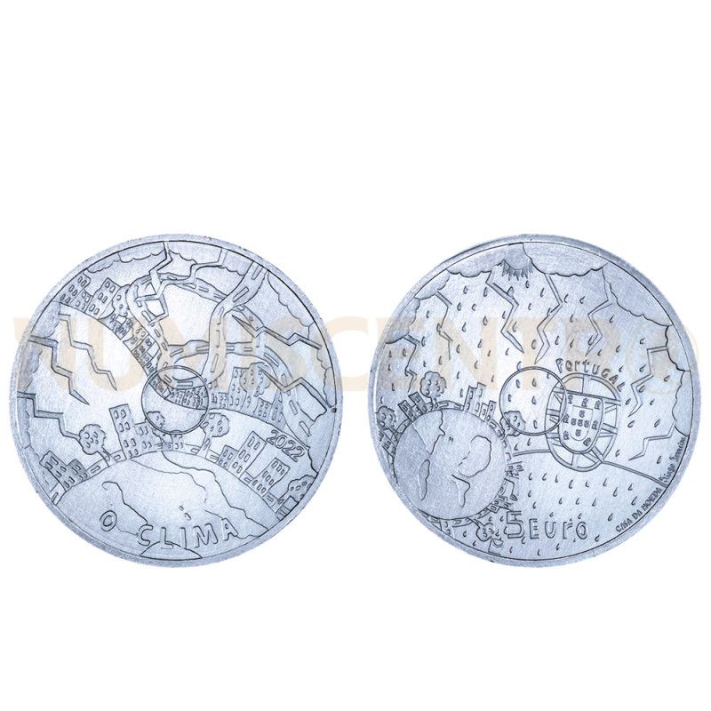 Moeda 5€ O Clima Portugal 2022 Cuproníquel