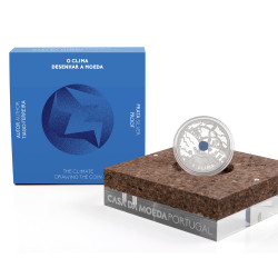 Moeda 5€ O Clima Portugal 2022 Prata Proof embalagem azul