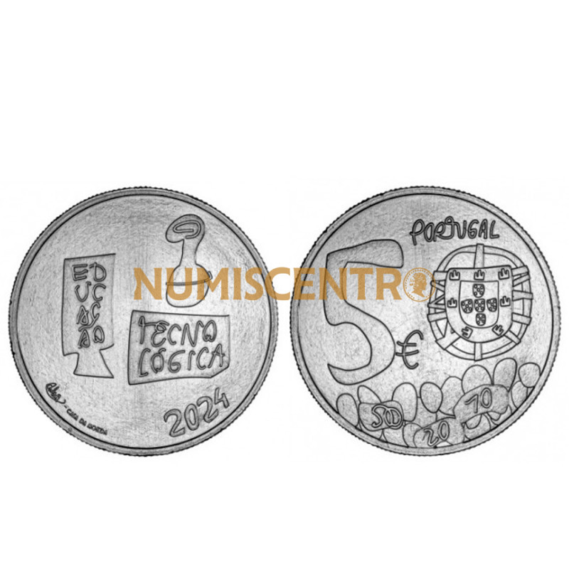 Moeda 5 Euros O Conhecimento Portugal 2024 Cuproníquel