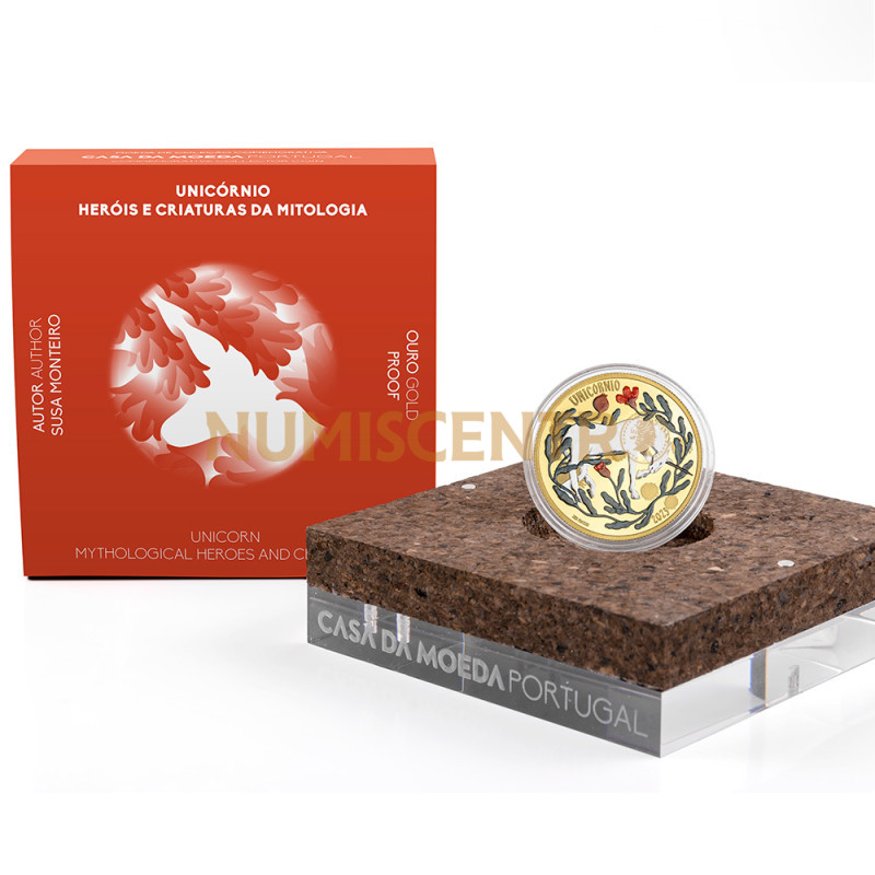 Moeda 5€ O Unicórnio Portugal 2023 Ouro Proof