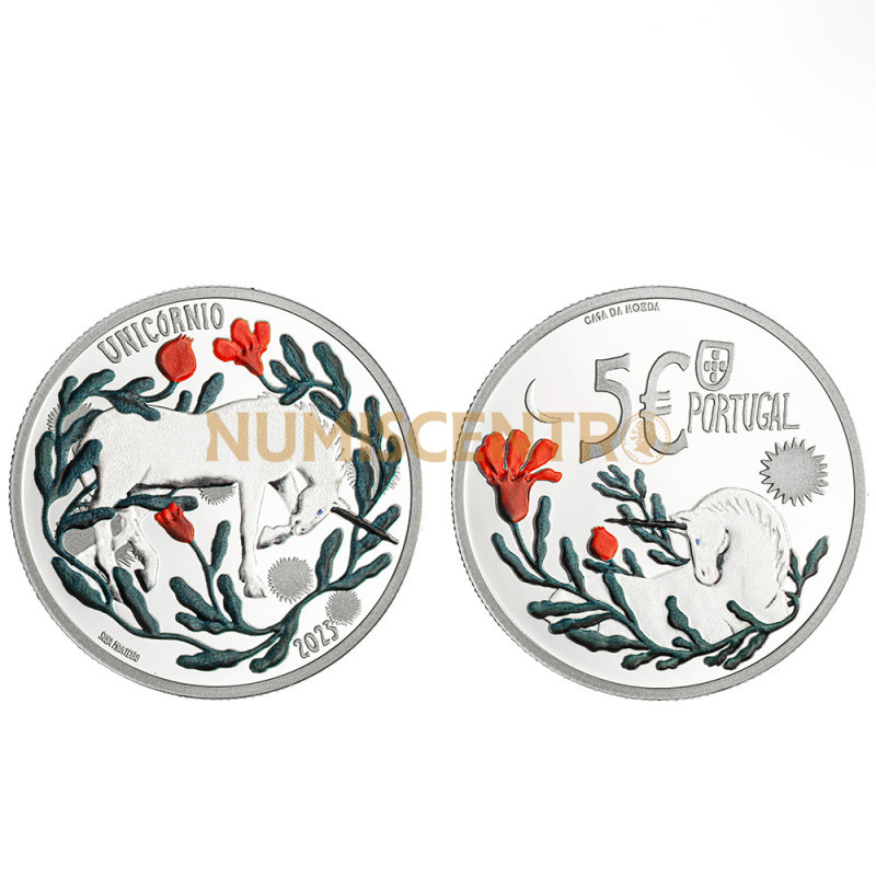 Moeda 5€ O Unicórnio Portugal 2023 Prata Proof