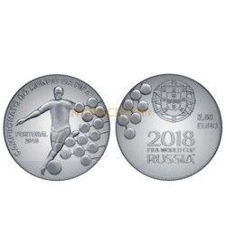 Moeda 2,5€ Campeonato do Mundo Fifa Russia 2018 Portugal Cuproniquel