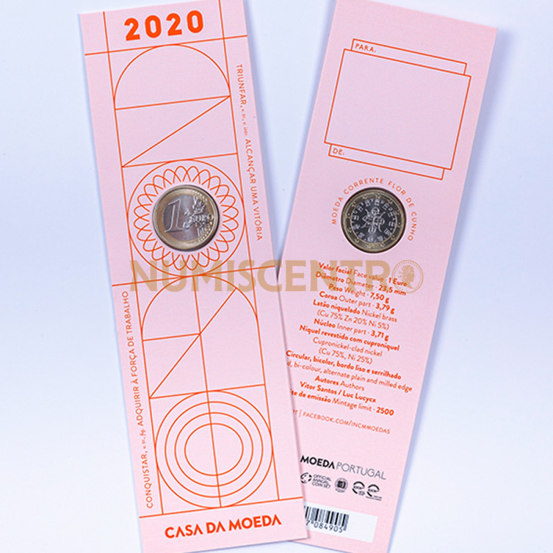 Moeda 1 euro Comemoração Portugal 2020