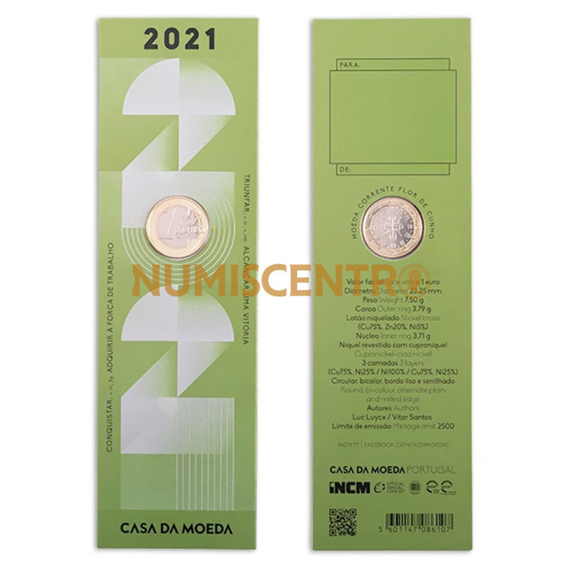 Moeda 1€ da Comemoração Portugal 2021