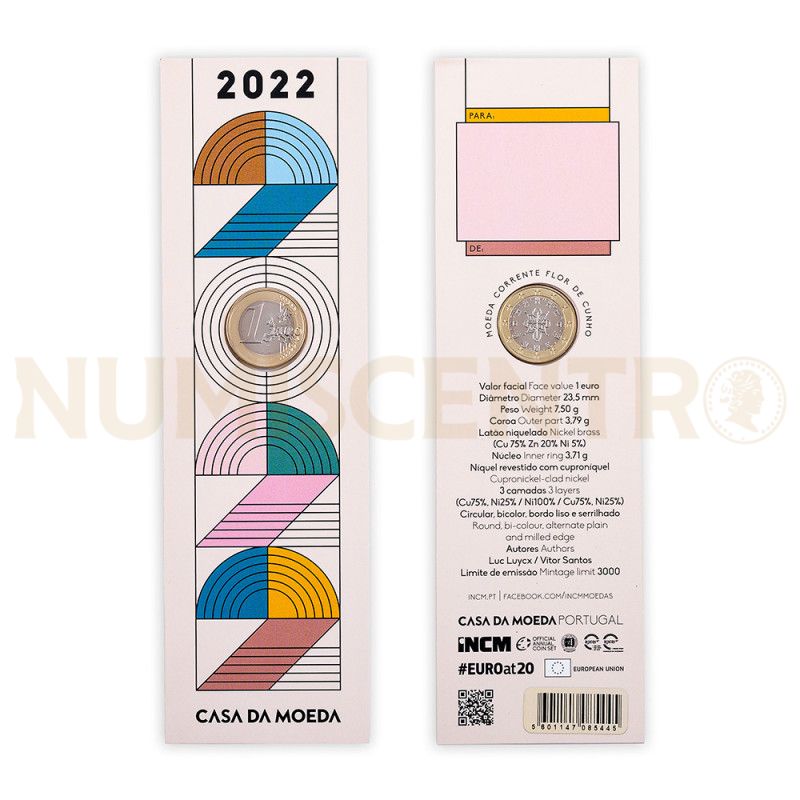 Moeda 1€ da Comemoração Portugal 2022