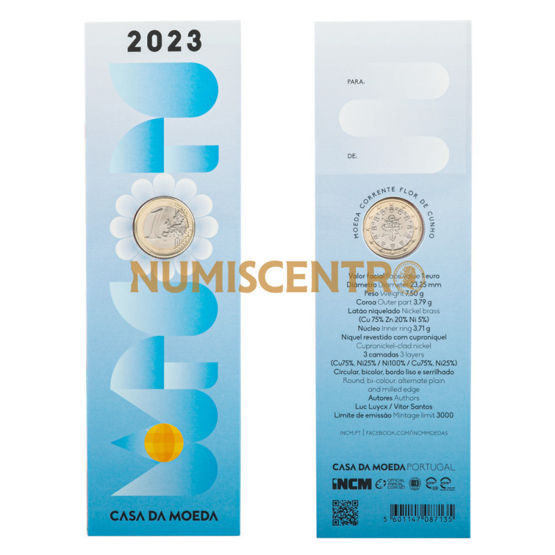 Moeda 1€ Comemoração Portugal 2023