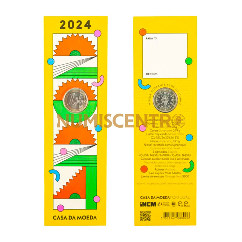 Moeda 1€ Comemoração Portugal 2024