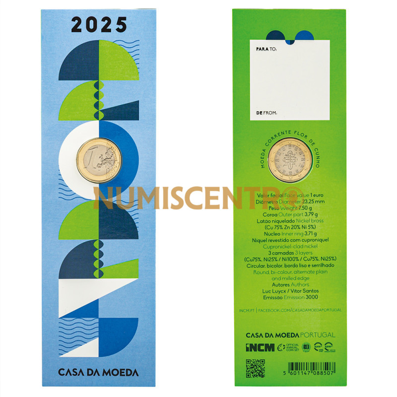 Moeda 1€ Comemoração Portugal 2025