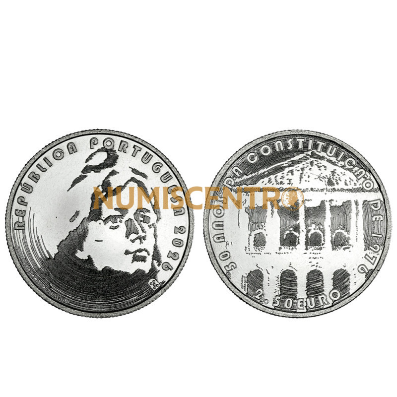 Moeda Comemorativa 2,50€ 50 Anos da Constituição de 1976 Portugal 2026 Cuproníquel