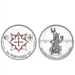 Moeda 7,5 Euros 900 Anos Foral Ponte de Lima Portugal 2025 Prata Proof