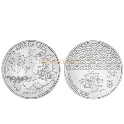 Moeda 5€ Arte da Laca Portugal 2021 Cuproniquel